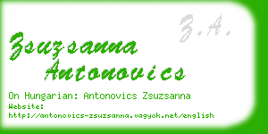 zsuzsanna antonovics business card